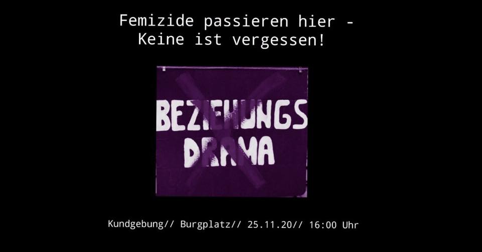 Kundgebung „Femizide passieren hier - Keine ist vergessen!“