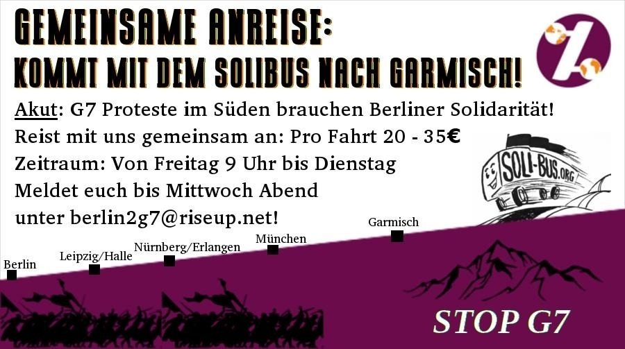 Solibus zum G7-Protestcamp in Garmisch!