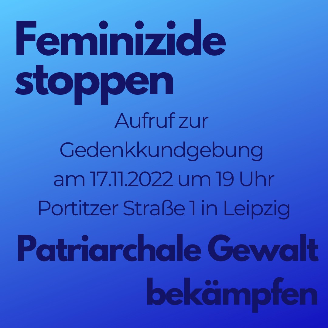 Feminizide stoppen – Patriarchale Gewalt bekämpfen!