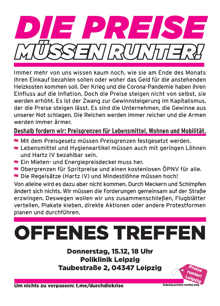 1. Offenes Treffen - Preise runter!