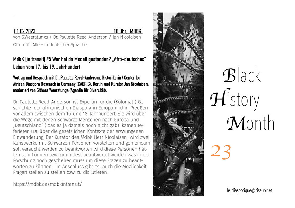 BlackHistoryMonth23 : [in transit] #5 Wer hat da Modell gestanden? "Afro-deutsches" Leben vom 17. bis 19. Jahrhundert