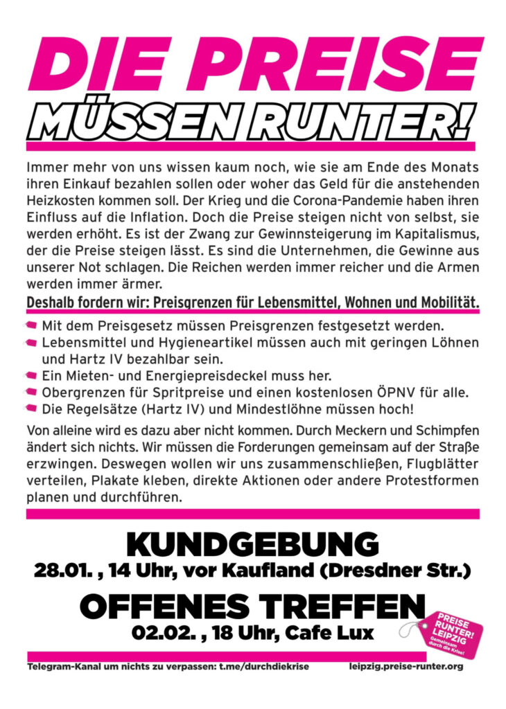 Kundgebung - Die Preise müssen runter!