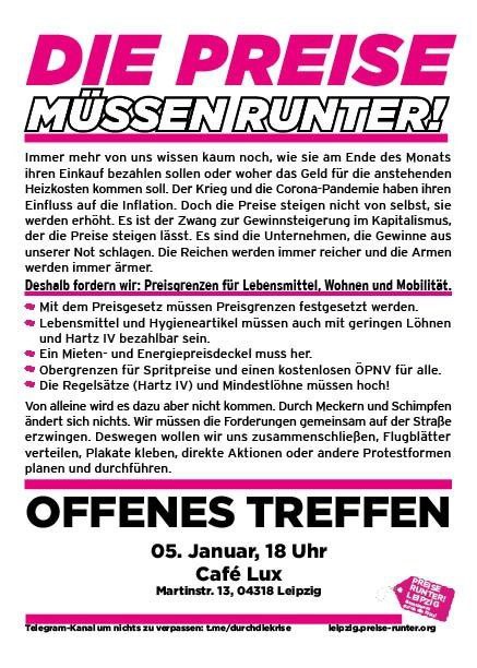 Offenes Treffen - Die Preise müssen runter!