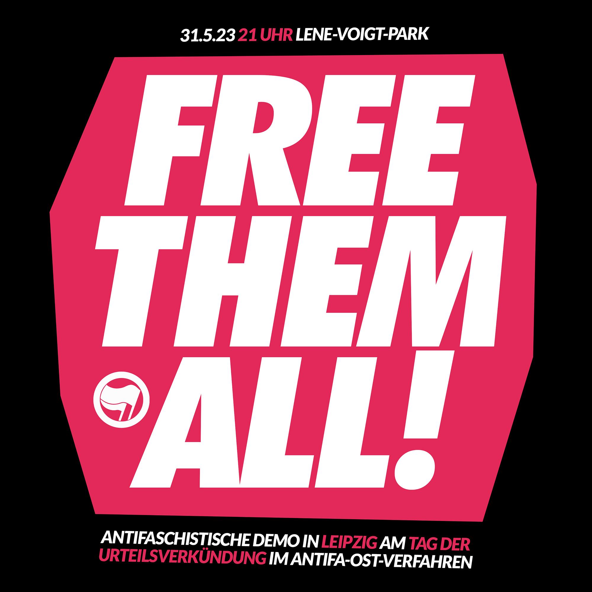 Antifaschistische Demo in Leipzig am Tag der Urteilsverküngung im Antifa-Ost-Verfahren