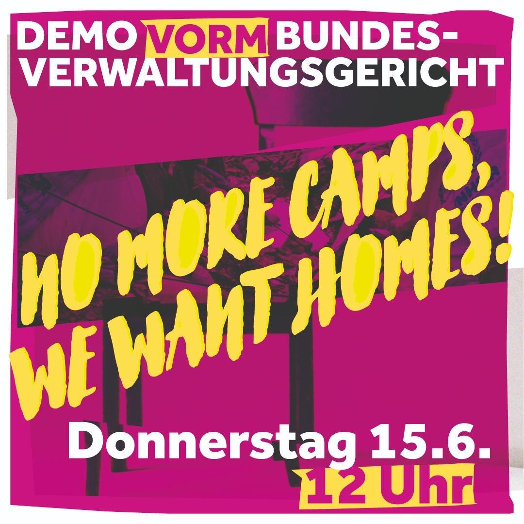 No more camps! Kundgebung vor dem Bundesverwaltungsgericht