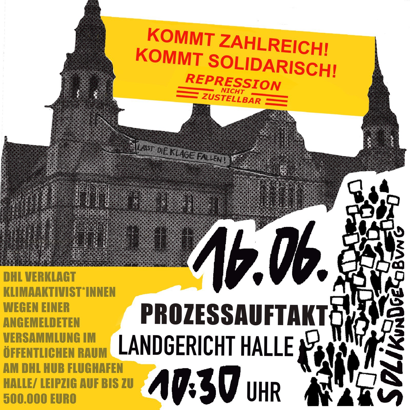 Prozess- Auftakt am 16.06. am Landgericht Halle: Klage von DHL an Klimaaktivist*innen