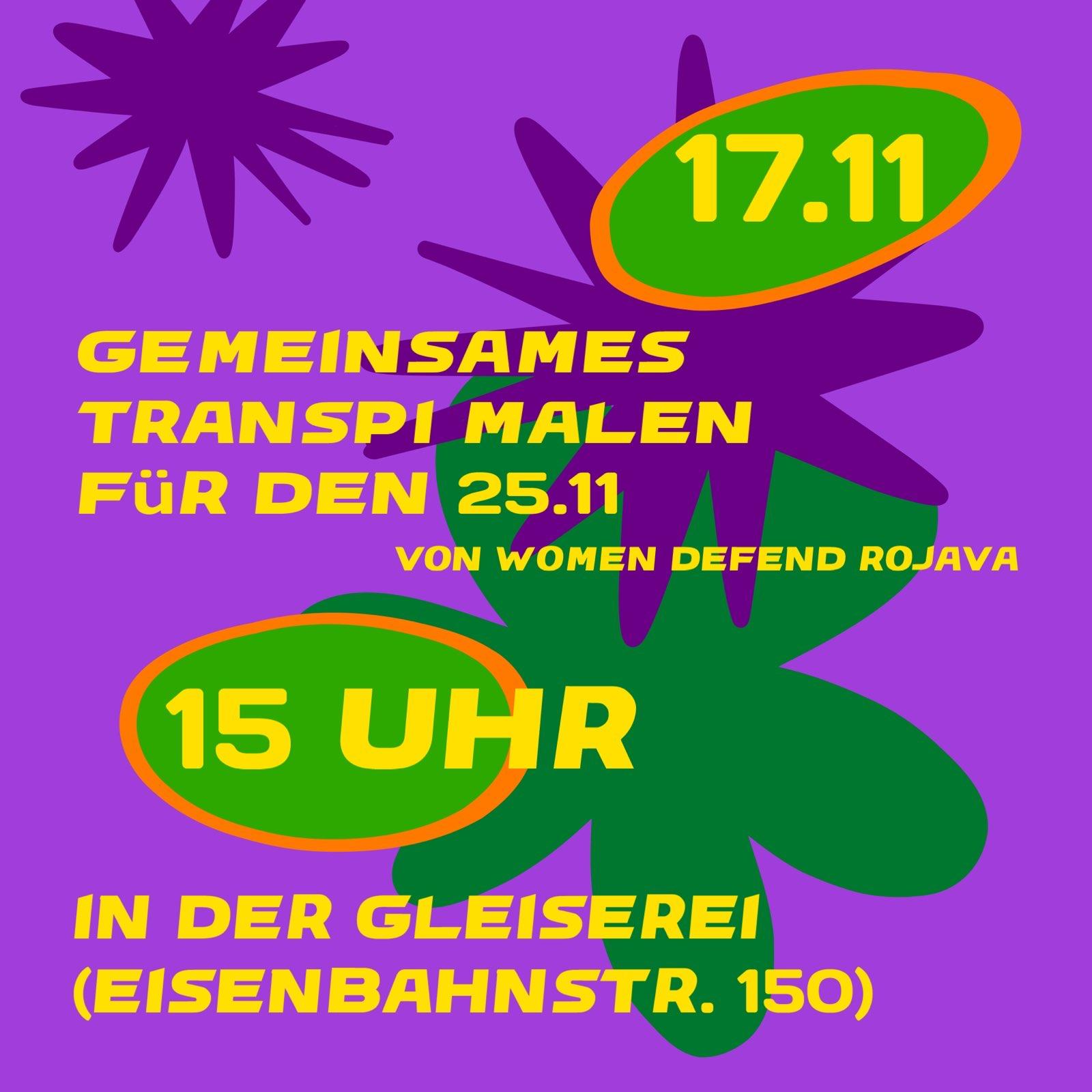 Gemeinsames Transpi Malen für den 25.11.