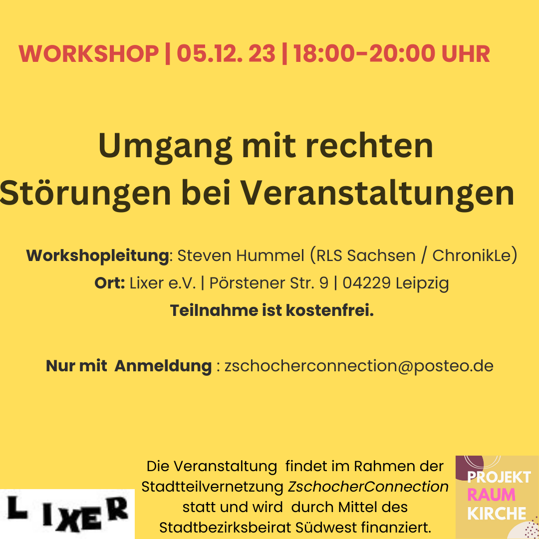 Workshop: Umgang mit rechten Störungen bei Veranstaltungen