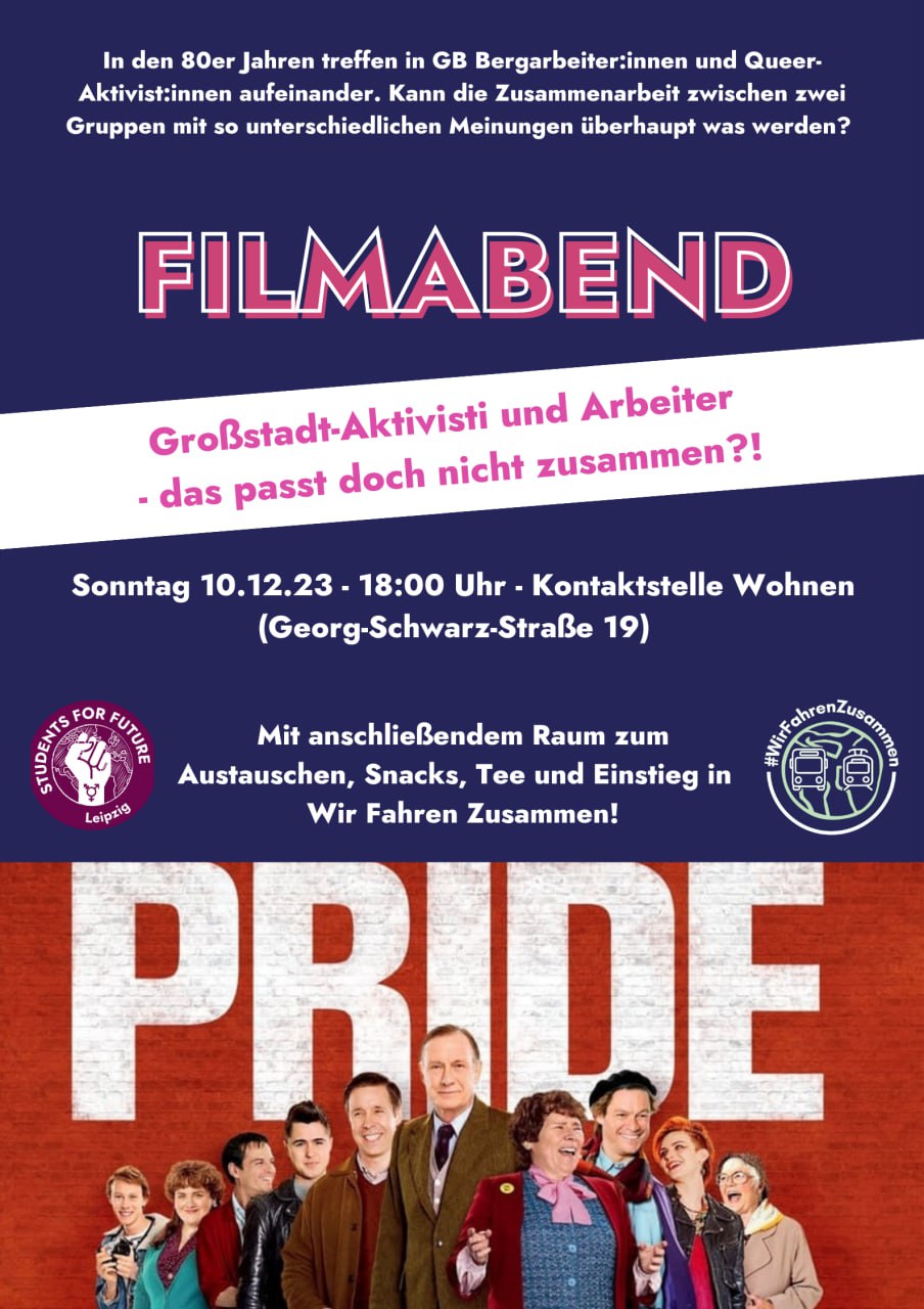 Filmabend PRIDE vom Bündnis Wir-Fahren-Zusammen