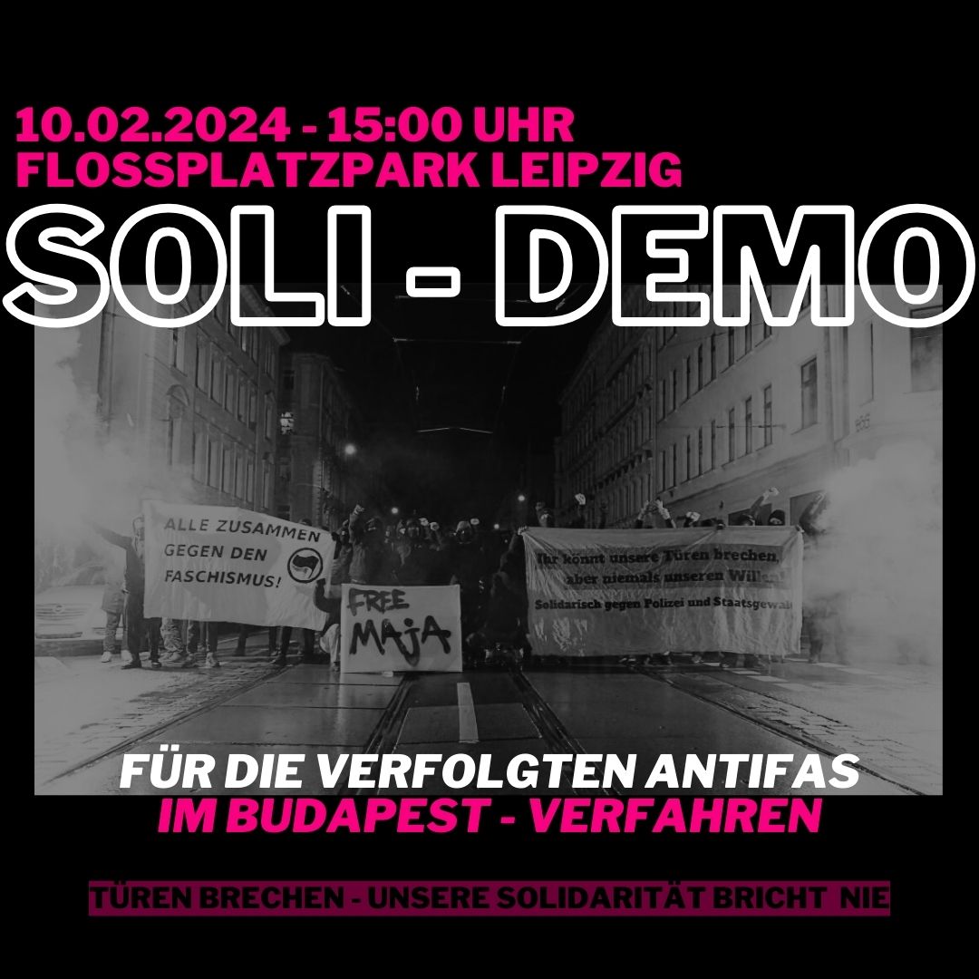 Soli-Demo für die verfolgten Antifas im Budapest-Verfahren.