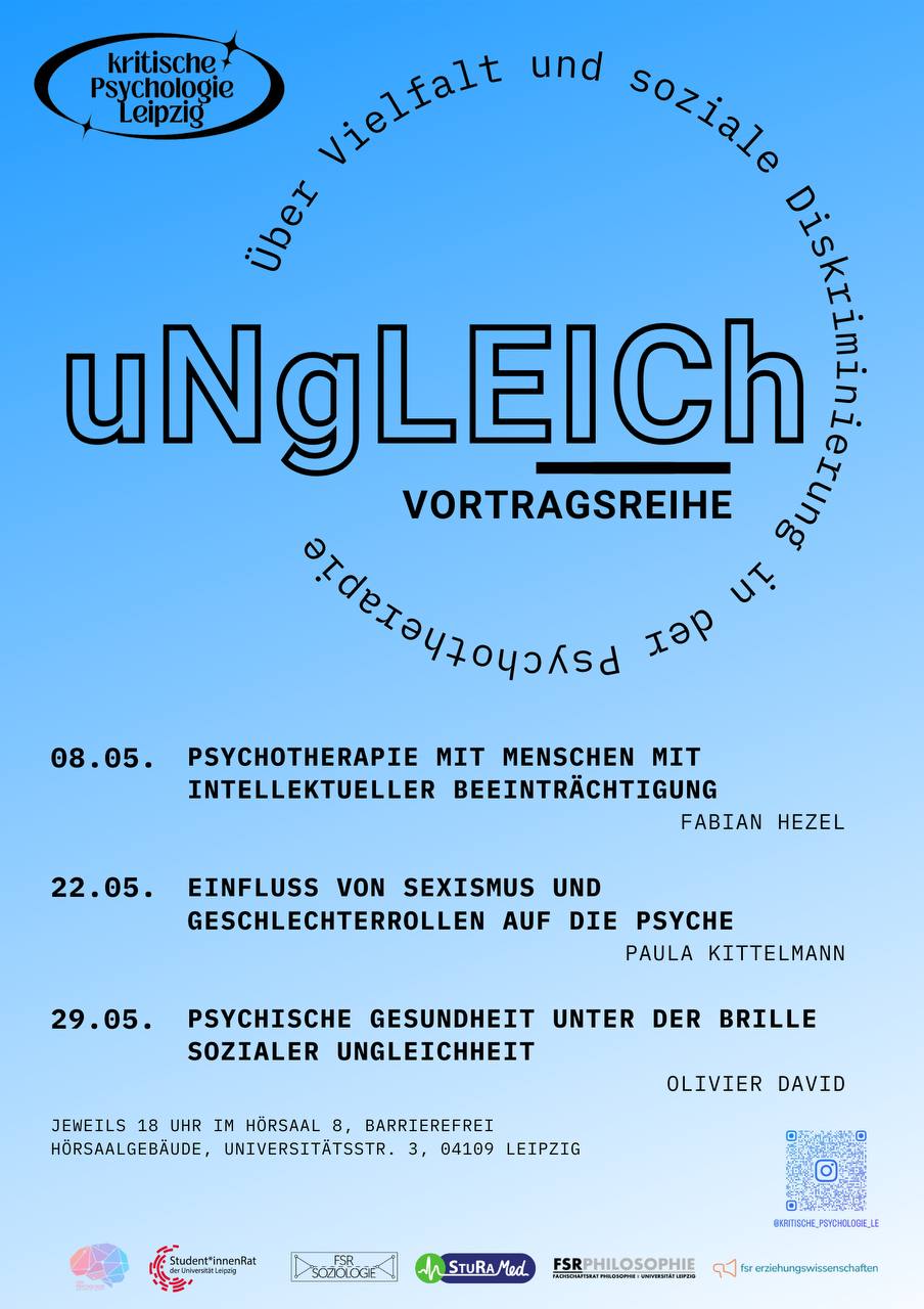 Ungleich Vortragsreihe: Psychische Gesundheit unter der Brille sozialer Ungleichheit