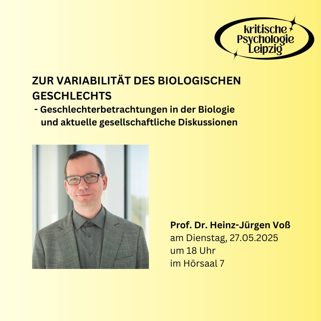 Ungleich Vortragsreihe: Zur Variabilität des biologischen Geschlechts: Geschlechterbetrachtungen in der Biologie und aktuelle gesellschaftliche Diskussionen. Ein Vortrag von Prof. Dr. Heinz-Jürgen Voß, Hochschule Merseburg