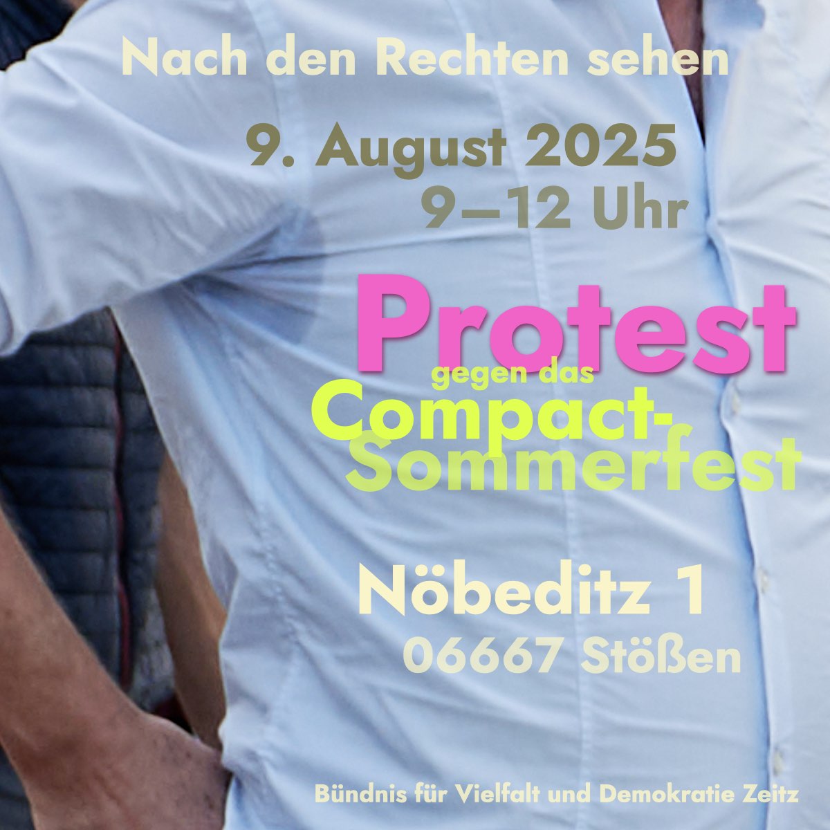 Protest gegen das Compact-Sommerfest in Nöbeditz