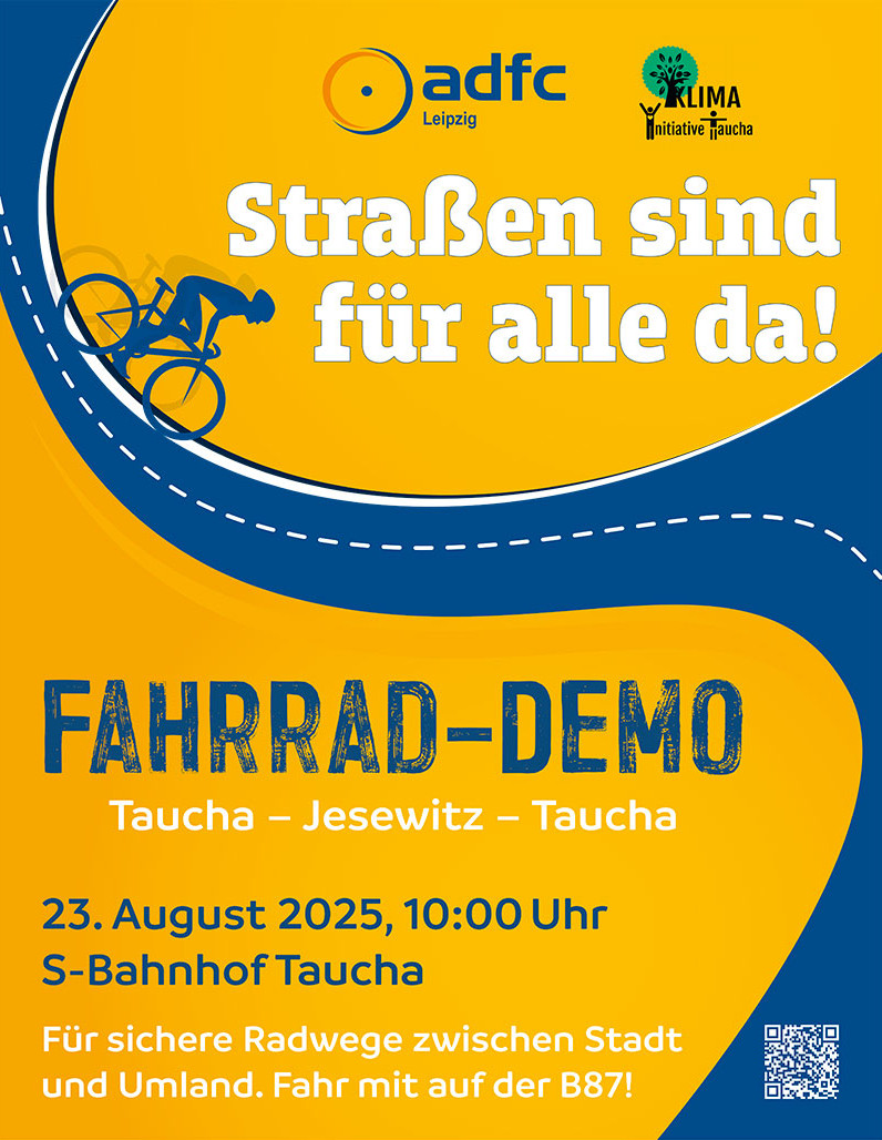 Fahrraddemo Taucha-Jesewitz: \"Straßen sind für alle da!\"