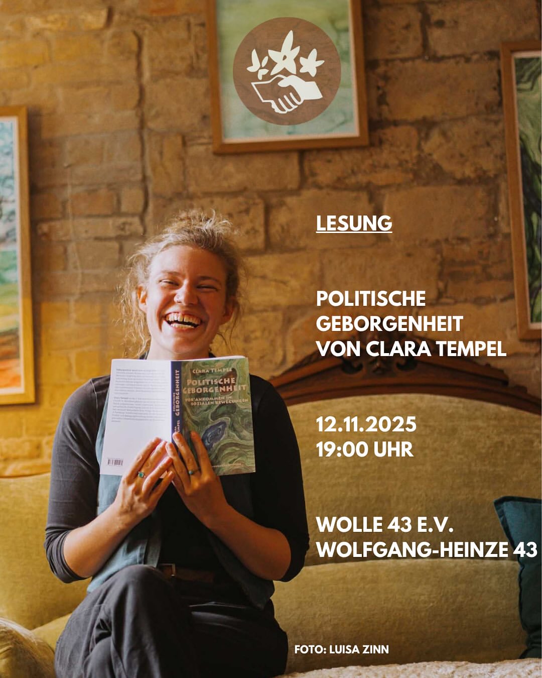 Lesung "Politische Geborgenheit" von Clara Tempel