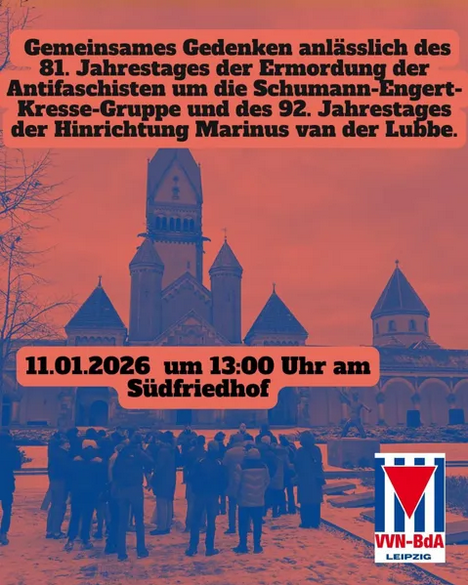 Gedenken an die Antifaschisten der Schumann-Engert-Kresse-Gruppe und Marinus van der Lubbe