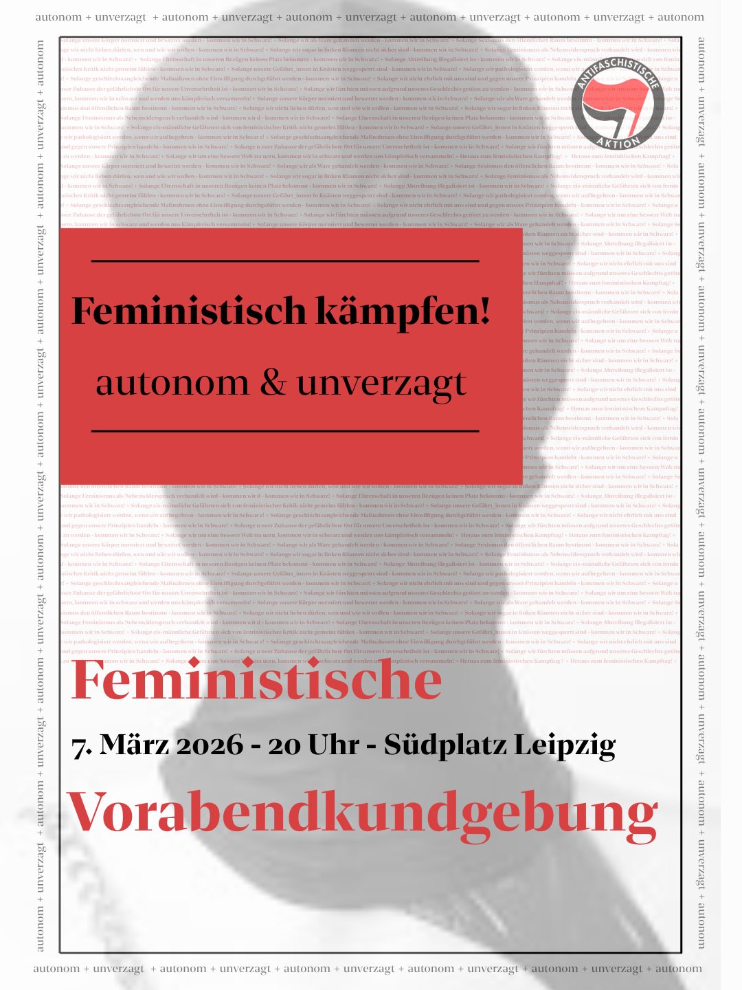 Feministisch kämpfen - autonom & unverzagt