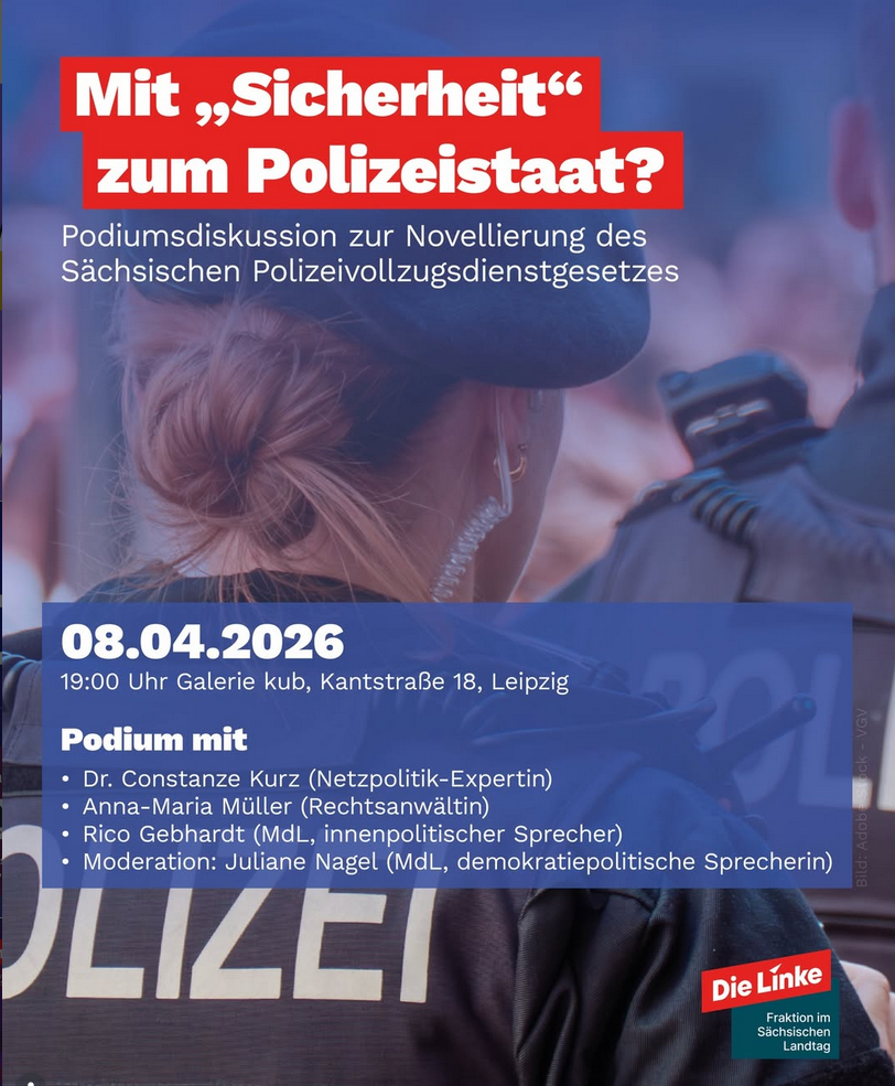 „Mit Sicherheit“ zum Polizeistaat?“ Podiumsdiskussion zur Novellierung des Sächsischen Polizei­vollzugs­dienstgesetzes