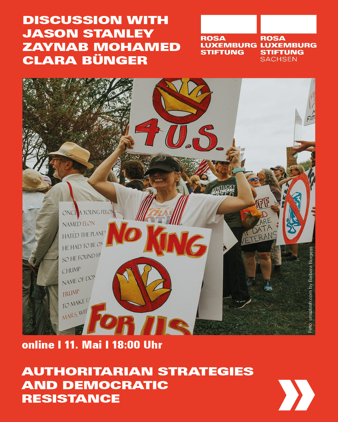 Online: Authoritarian Strategies and Democratic Resistance. Discussion with Jason Stanley, Clara Bünger and Zaynab Mohamed