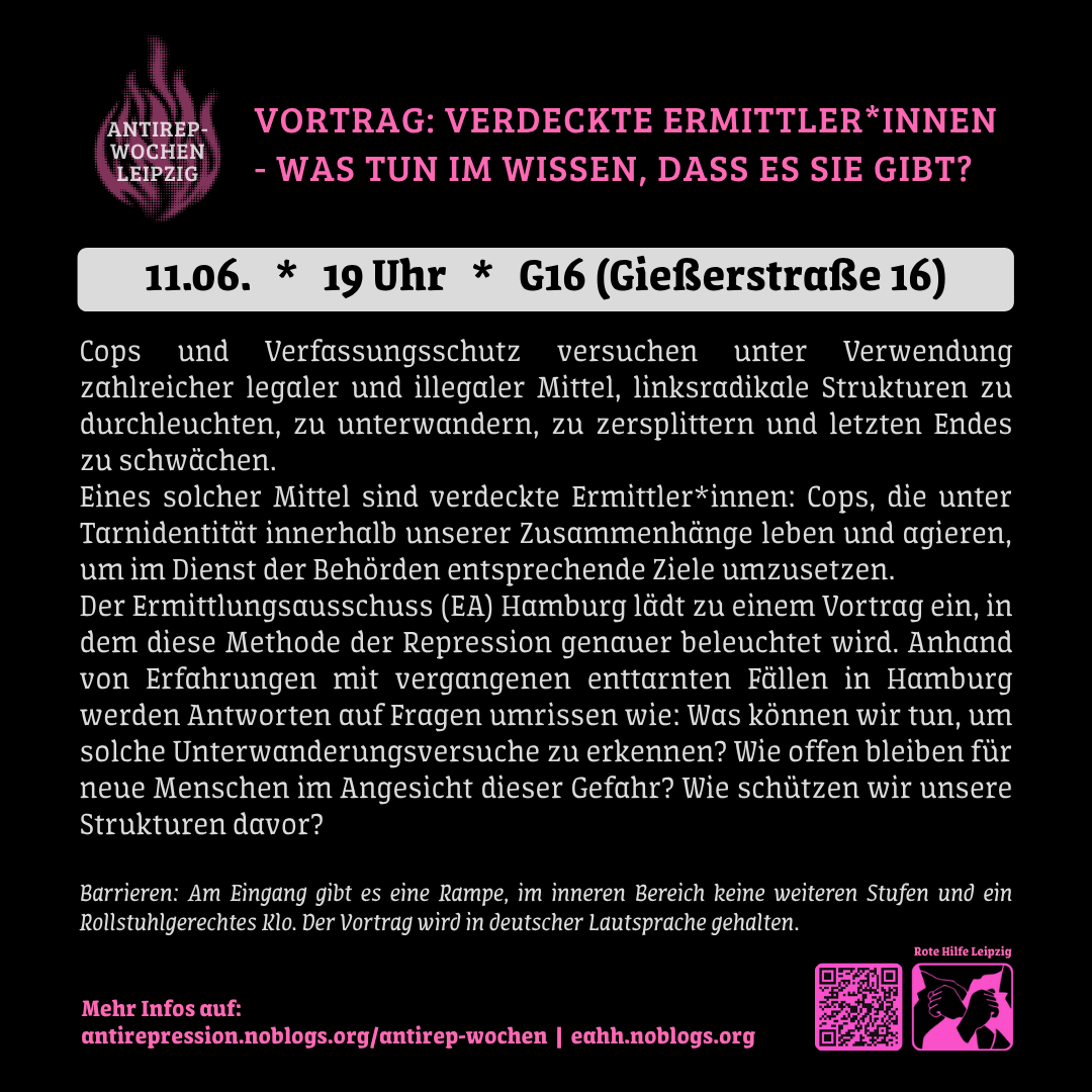 Verdeckte Ermittler*innen – Was tun im Wissen, dass es sie gibt?