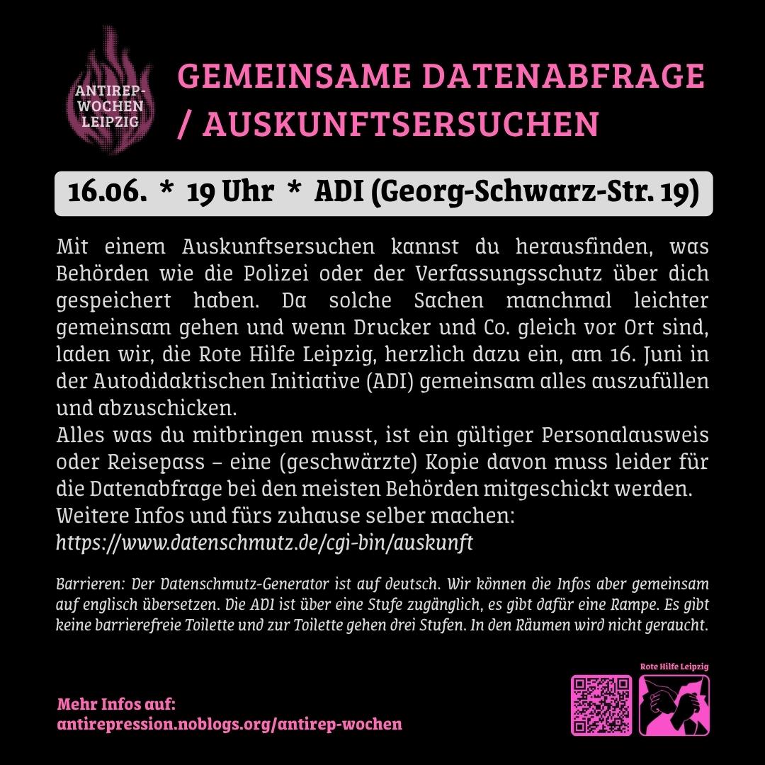 Gemeinsame Datenabfrage / Auskunftsersuchen