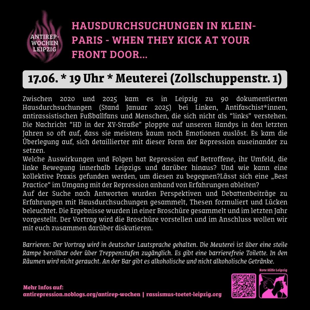 Hausdurchsuchungen in Klein-Paris - When they kick at your front door…