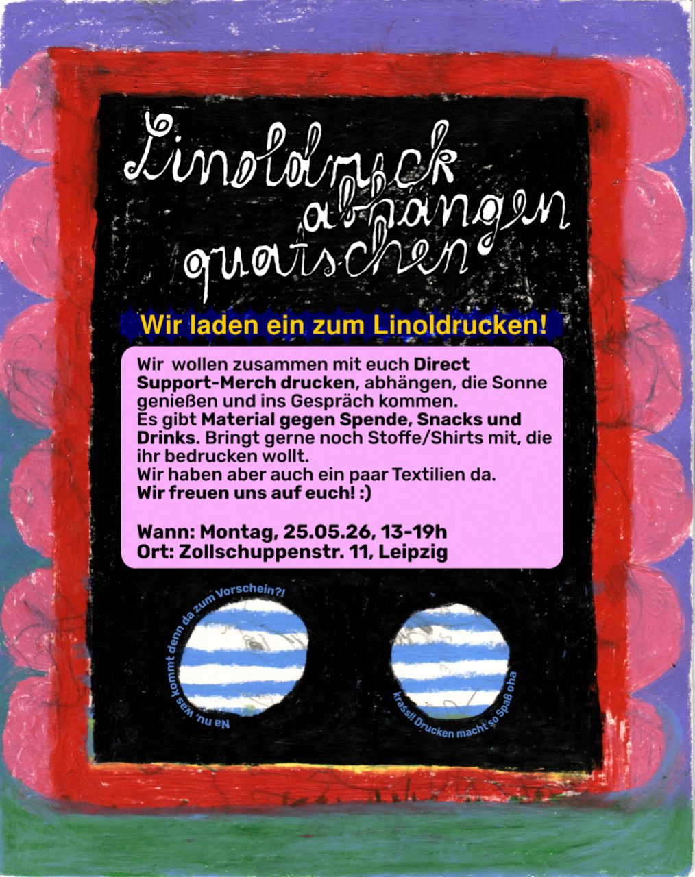 Linoldruck mit dem Direct Support