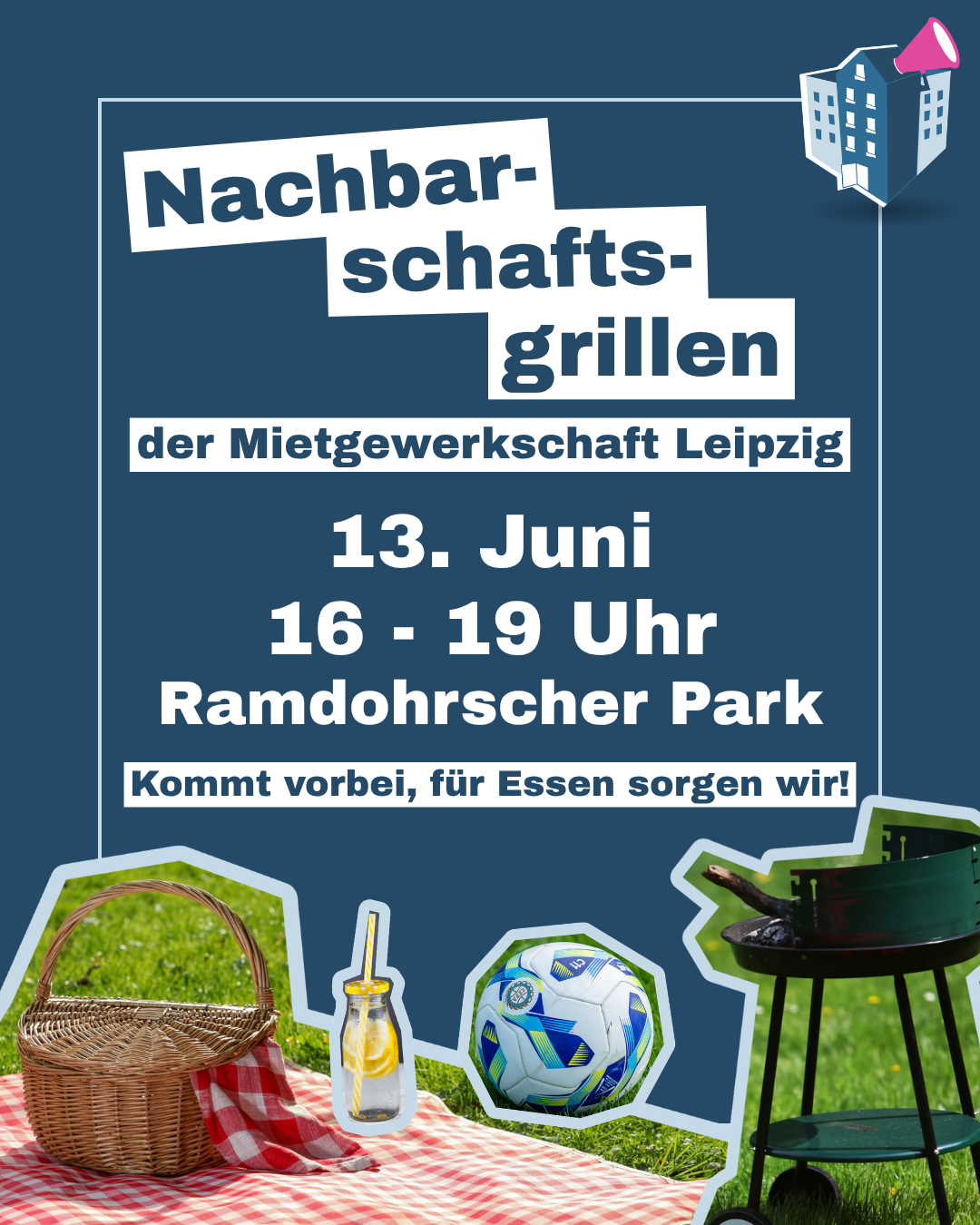 Nachbarschaftsgrillen der Mietgewerkschaft Leipzig