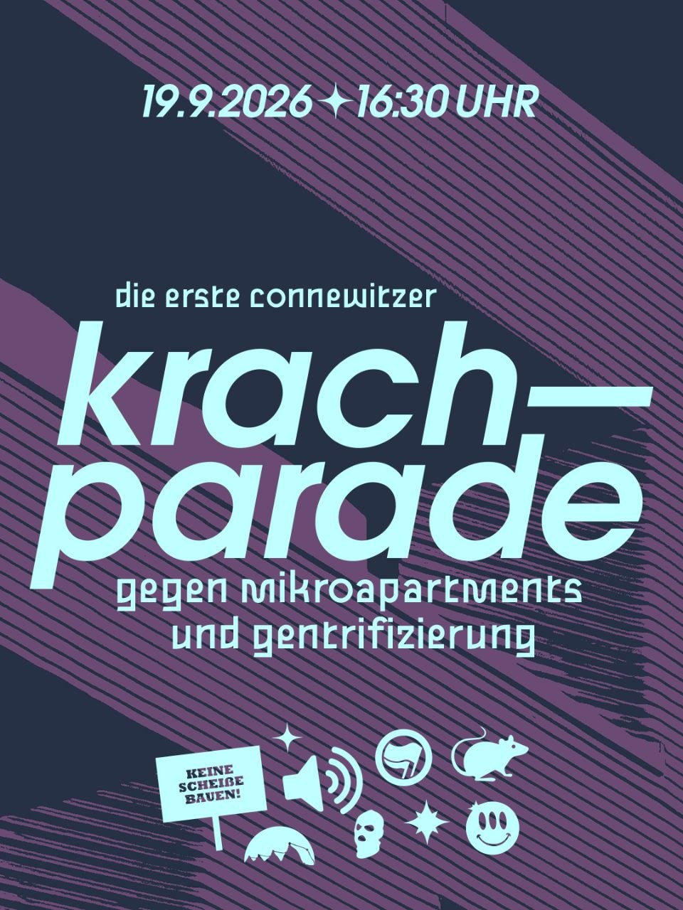Krachparade - gegen Mikroapartments, Gentrifizierung, für solidarische Nachbarschaften!