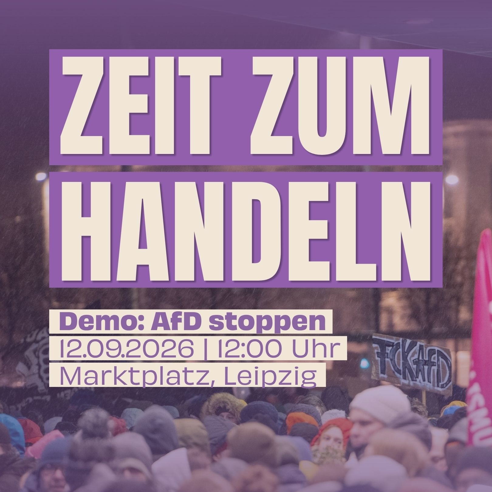 Zeit zum Handeln: AfD stoppen! - Demo nach der Wahl in Sachsen-Anhalt