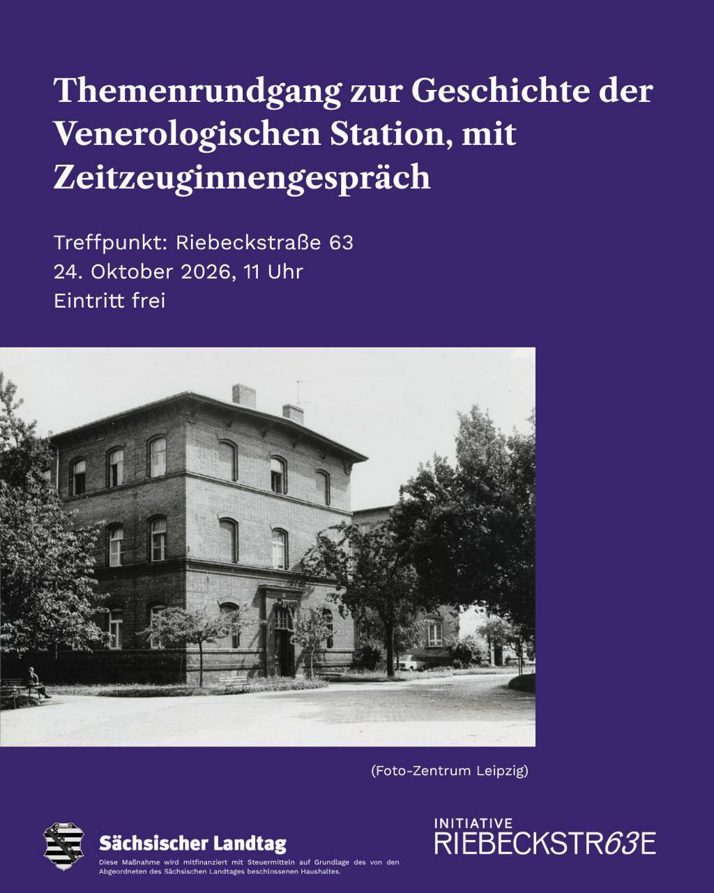 Themenrundgang mit Zeitzeuginnengespräch zur Geschichte der Venerologischen Station Leipzig-Thonberg