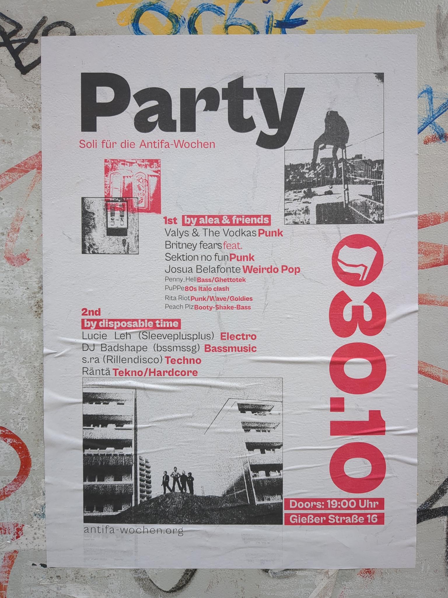 Soliparty für die Antifa-Wochen